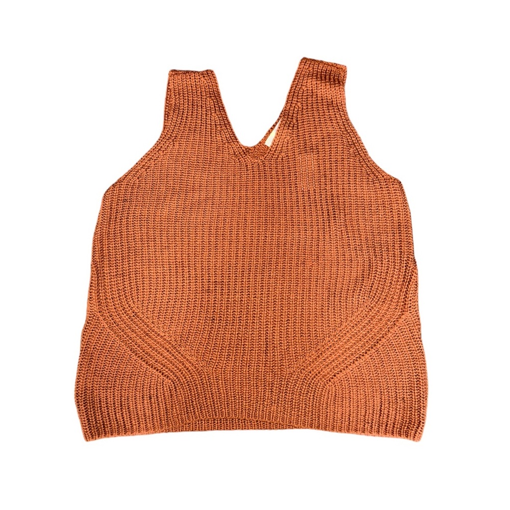 LOFT Rust Knit V-Neck Tank Top - Picture 5 of 10